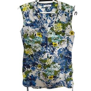 Roz & Ali Floral‎ Blouse Tank Top Women’s XS Sleeveless V neck Stretch Fairy